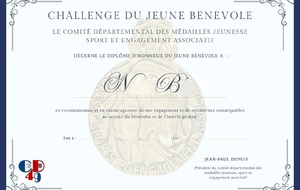 &quot;Challenge Jeune Bénévole&quot; : Remise des trophées et Diplômes